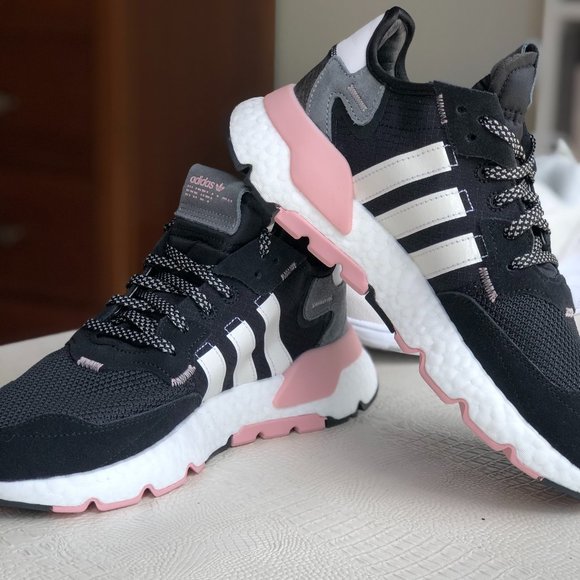 adidas nite jogger black pink